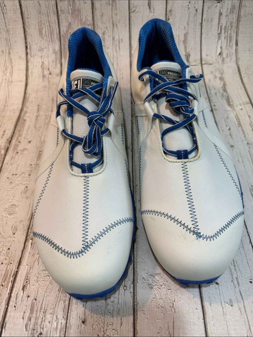 FootJoy White and Blue Men’s Athletic Golf Shoe Sz 15